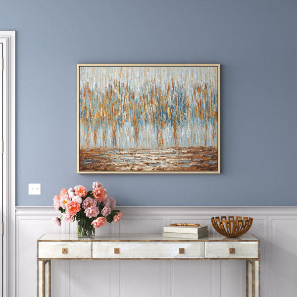 Willa Arlo Interiors Gold Canvas Tree Framed Wall Art with Gold Frame